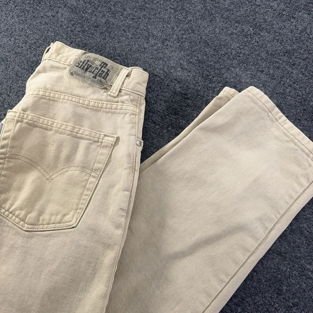 Vintage Levis Silver Tab Jeans Mens 32x34 Loose Fit Skater Denim 1995 Beige EUC